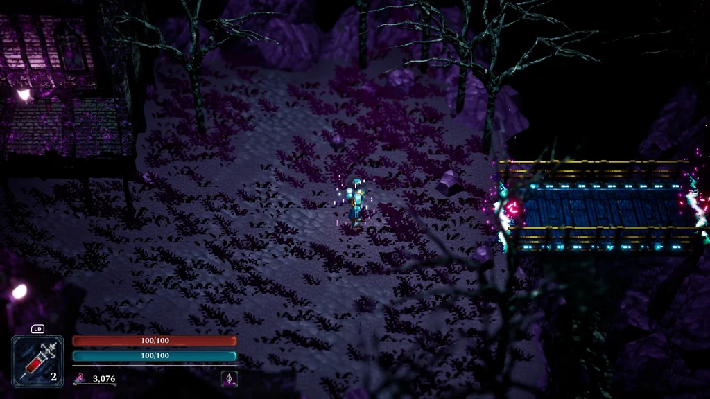 ABSYM: the same path in Absymalith, overrun by violet corruption
